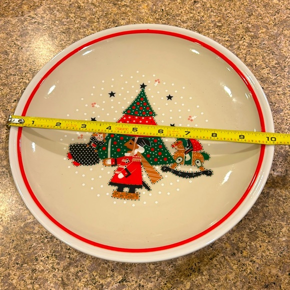 Vintage Epoch Holiday Joy Dinner Plate 10” #8200 Stoneware Korea Lot of 4 - Picture 2 of 5